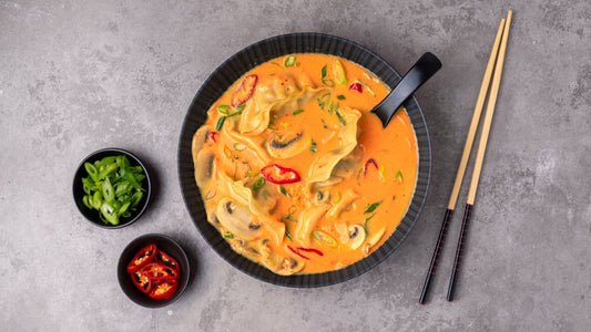 Spicy Coconut Dumpling Soup