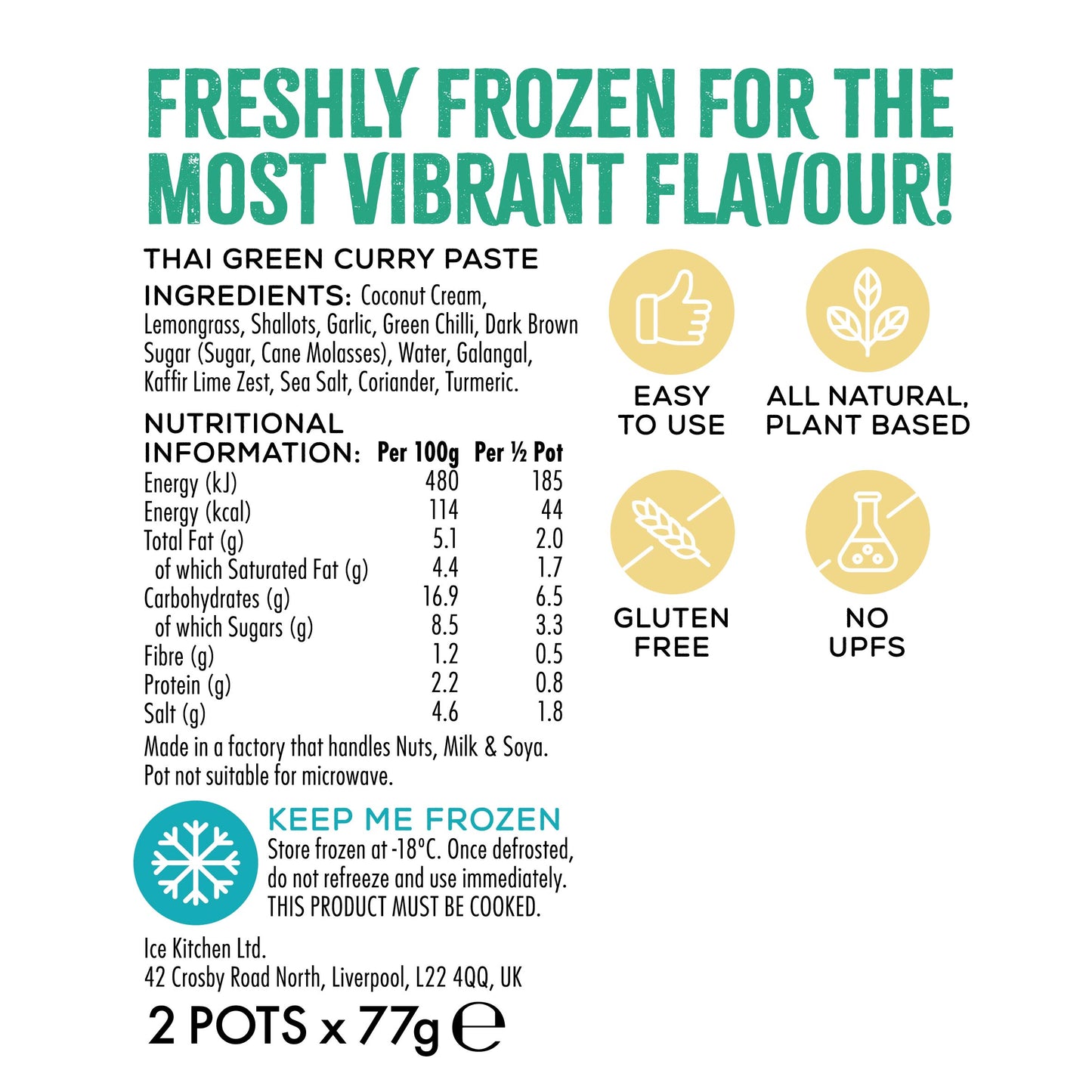 Thai Green Curry Paste - 2 x 77g pots