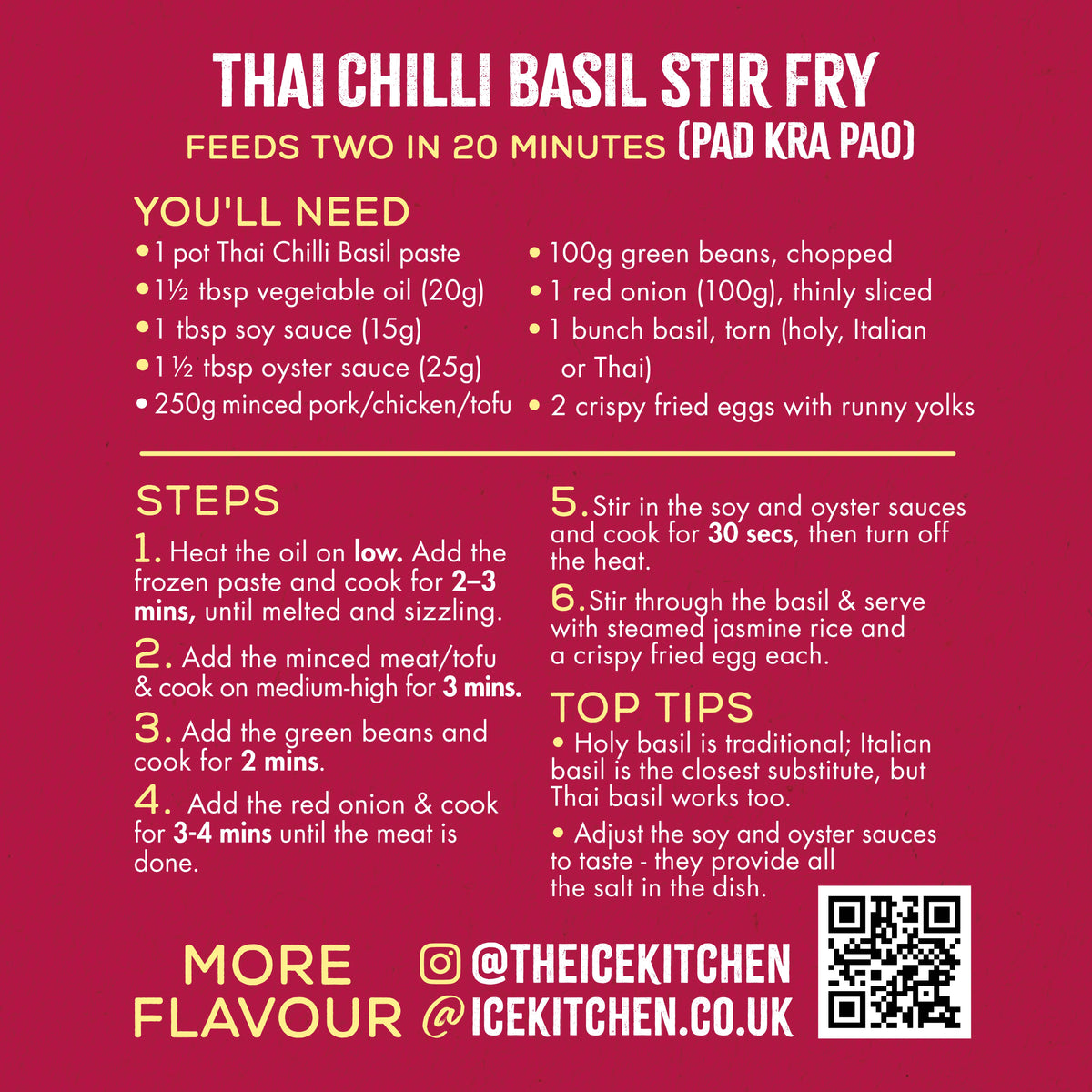 Thai Chilli Basil (Pad Kra Pao) Stir-Fry Paste 2 x 85g pots