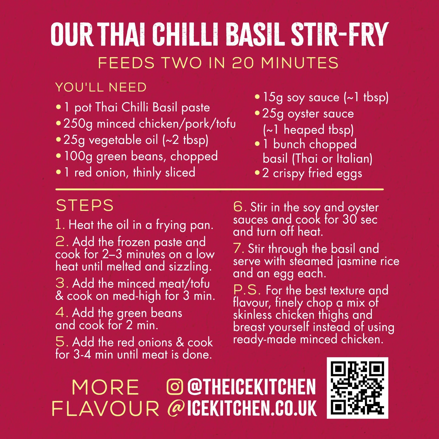 Thai Chilli Basil (Pad Kra Pao) Stir-Fry Paste 2 x 85g pots