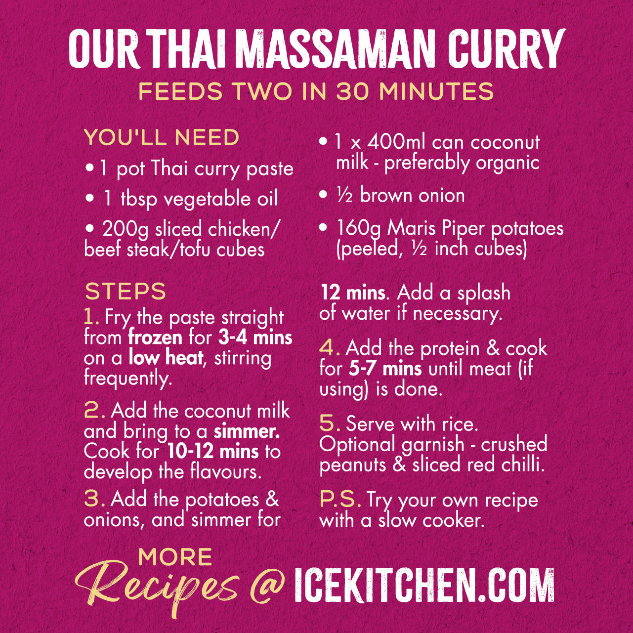 Thai Massaman Curry Paste - 2 x 77g pots